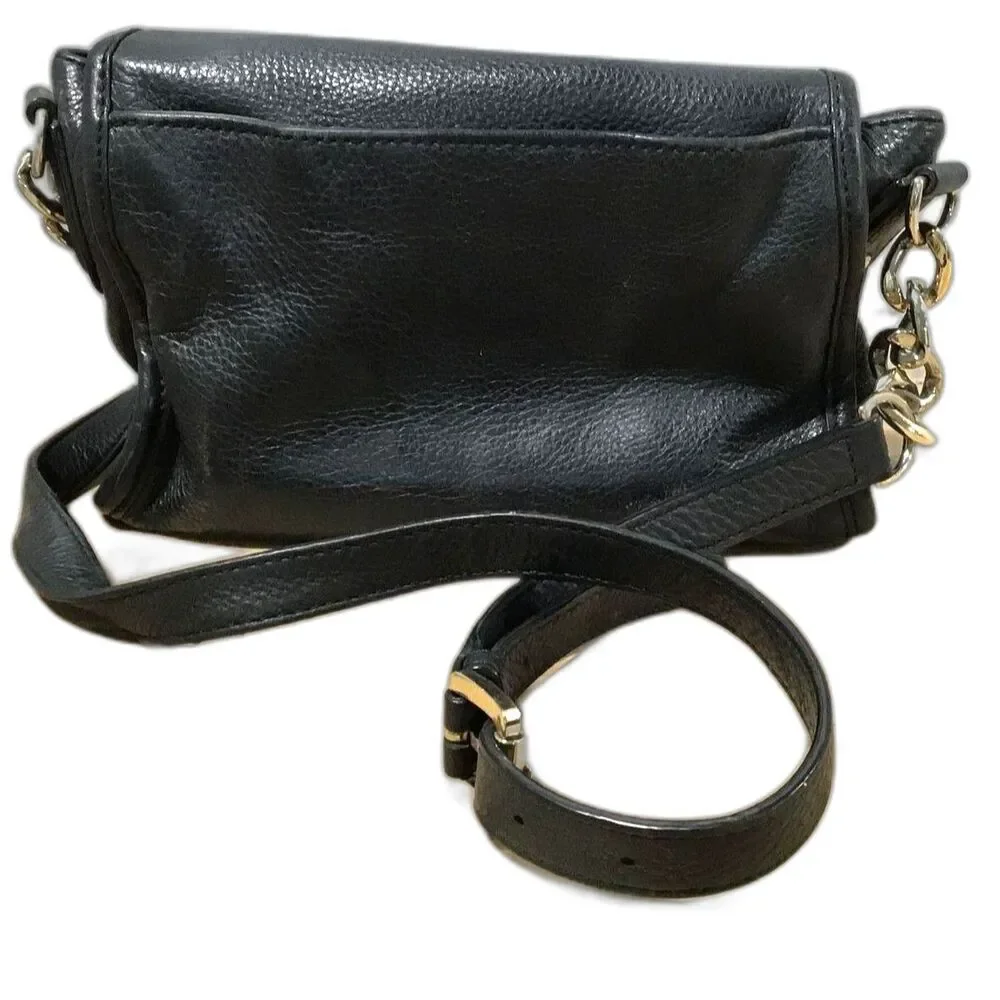 Michael Kors Fulton Black Leather Crossbody Handbag